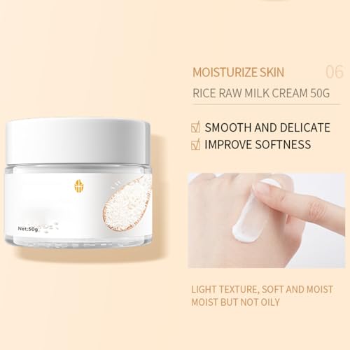 Hppsctink Crème de Riz Anti-rides 50g pour le Visage, Hydratante et Renforced par la Réparation Cutanée, Pigmentation Ré