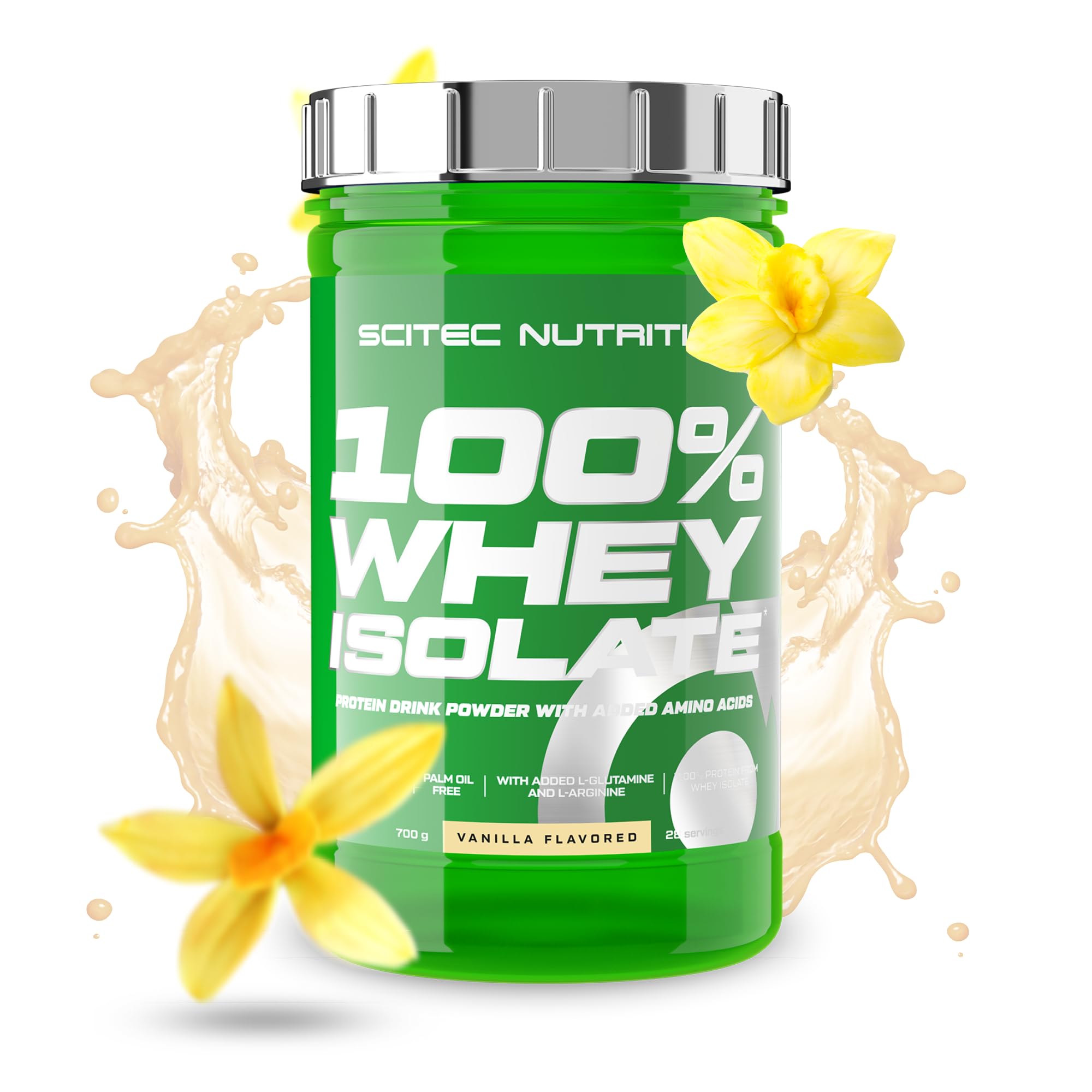 Scitec Nutrition 100% Whey Isolate Vanille - Protéine Pure sans Sucre ni Gluten - Athlètes et Fitness Enthusiasts - Prêt